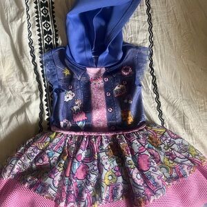 Nickelodeon size 4/5 Colorful Hooded Dress with Cartoon Print